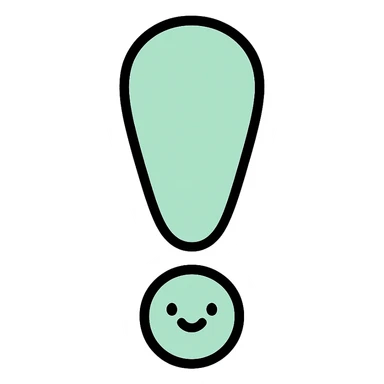 cute minimalistic exclamation mark, mint green sticker
