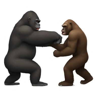 Gorilla and brown bear fighting sticker