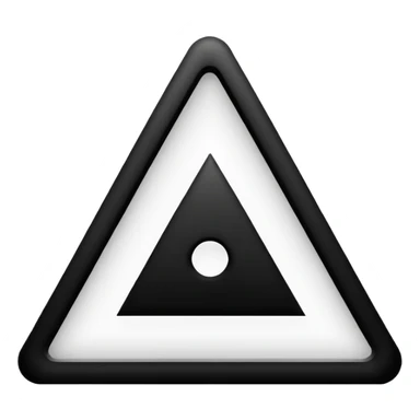 earth alchemical symbol simple inverted triangle horizontal line near top strong lines minimal black and white emoji style sticker