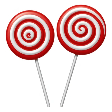 2 red round lollipops sticker