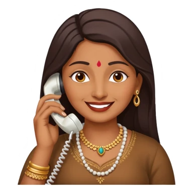 generate an indian aunty talking on the call sticker