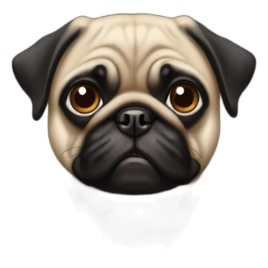 Female Black pug with brown eyes sticker