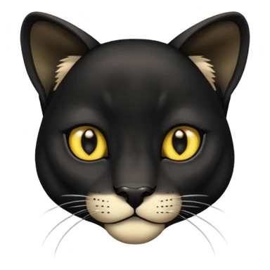 Cute small face black puma sticker