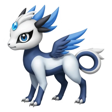 Garurumon-Meloetta-Absol-fusion-hybrid-creature (full body) sticker