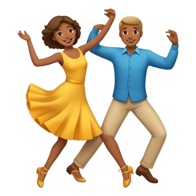 two people dancing together, cheerful and lively sticker