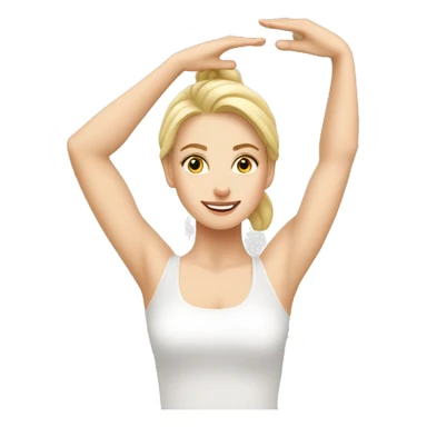 Blonde white girl stretching at barre sticker