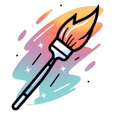 elegant color palette with paintbrush sticker