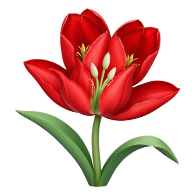 tulip flower entwined with an amaryllis flower sticker