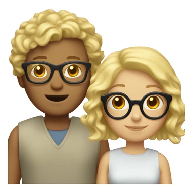 Short wavy blonde hair and glasses guy sticker