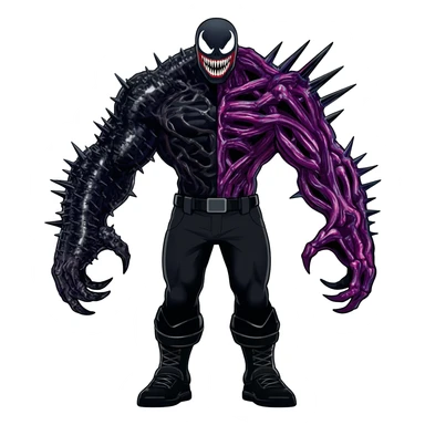 Handsome edgy spiky dark skeletal badass Venom-Xenomorph-Darkrai-Scizor-fusion, full body sticker