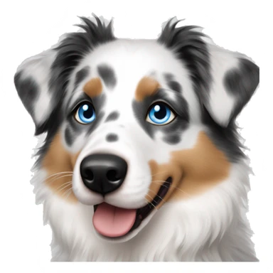 Double Merle Australian shepherd blue eyes and black eyeliner sticker