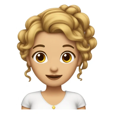 Mujer con moño y cabello con canas sticker