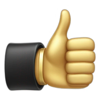 thumb up with gold rings on the fingers jewelry sticker