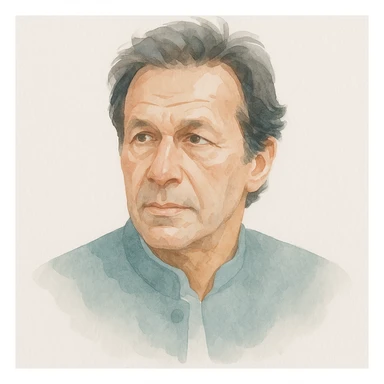 Imran Khan thinking, realistic face, detailed features, watercolor style, soft colors, detailed brush strokes sticker