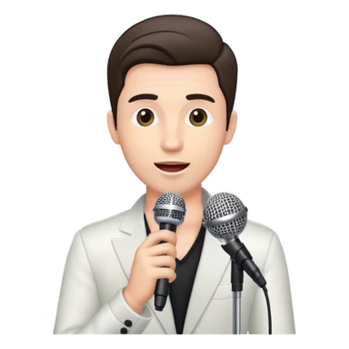male singer with microphone performing on stage sticker