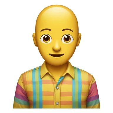 Egg head yellow human with stripy shirt sticker