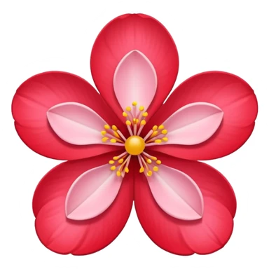 Red 5 petal sakura sticker