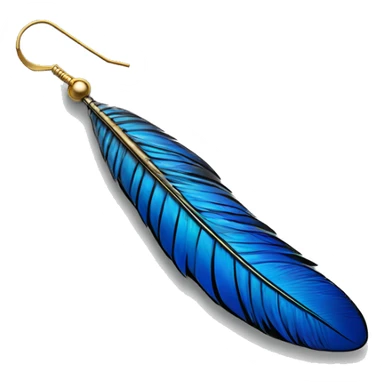 Blue feather pheasant feather earring sticker