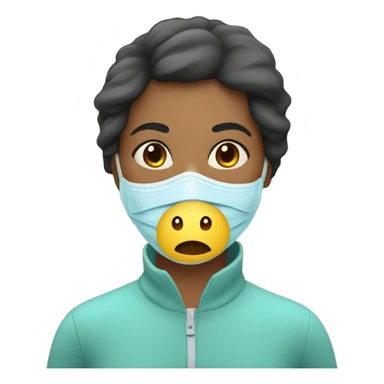 A sick mom have mask  sticker