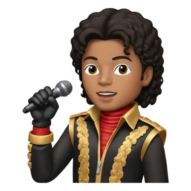 michael jackson is singing with mirco and glove sticker