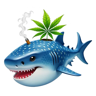 Whale shark smoking weed sticker