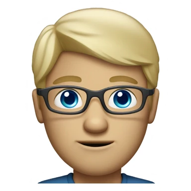 Dirty blond man with blue eyes and eyeglasses sticker