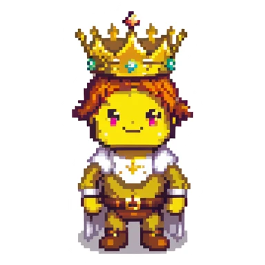 powerful character with golden crown, glow, striking background sticker