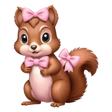 Squirrel with light pink bow sticker