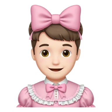 Fiyonklu ve pembe lolita giyen erkek çiz sticker