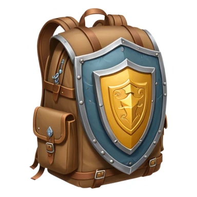 fantasy rpg backpack with shiel sticker