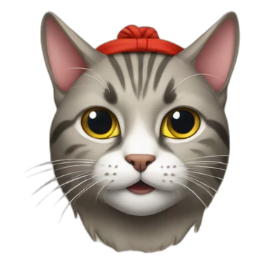 cat with rambo head band sticker