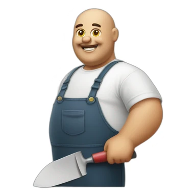 big fat man portuguese with trowel sticker