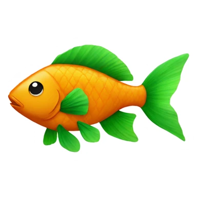 Orange fish with legs and green boots sticker