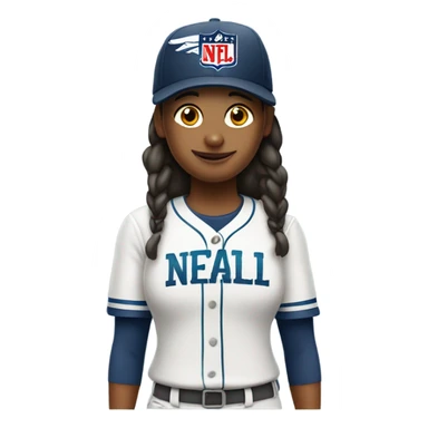 Tomboy with baseball cap with nfl team logos sticker