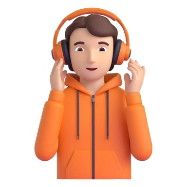 A guy with headphones sticker