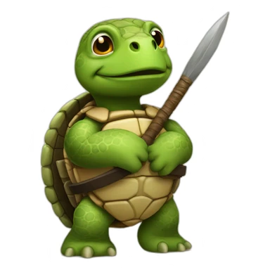 a warrior turtle with a Big number one sticker