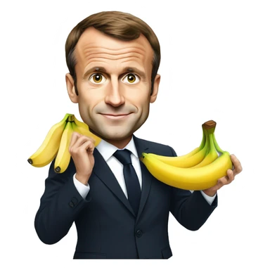 emmanuel macron with banana sticker