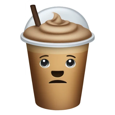 Iced coffee in paper cup sticker