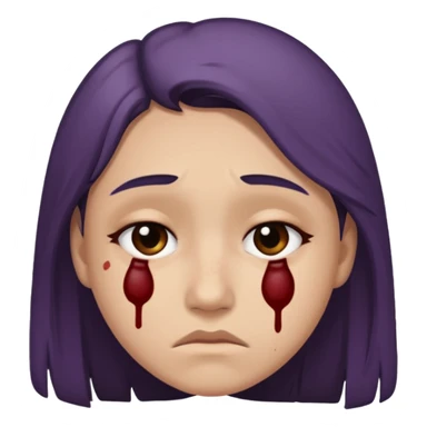 sad emoji with bruise under eye sticker