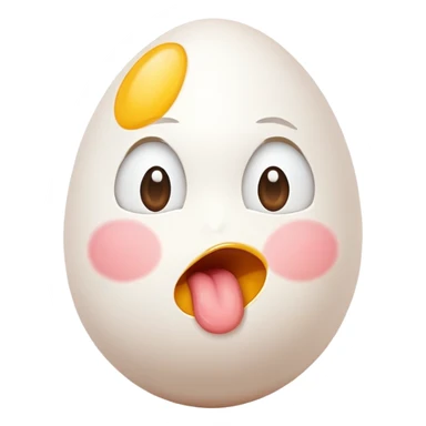 Egg that has a face and is blowing a kiss sticker
