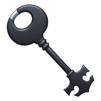 iOS emoji, minimal dark key, flat, fantasy item sticker