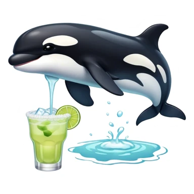 Orca with a margarita sticker