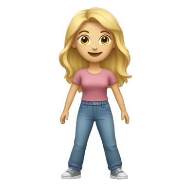 Caucasian Woman (full-body) (hands raised) sticker