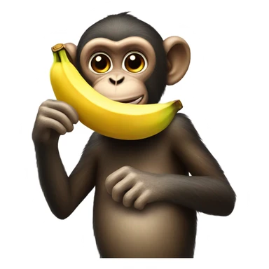 Monkey eating banana sticker