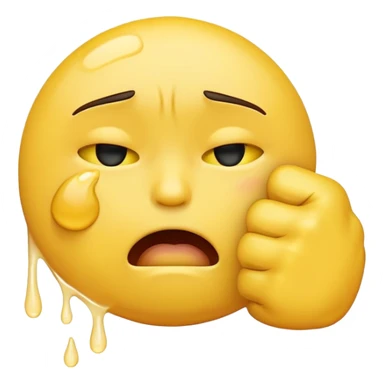 Crying emoji with a fist covering the mouth  sticker