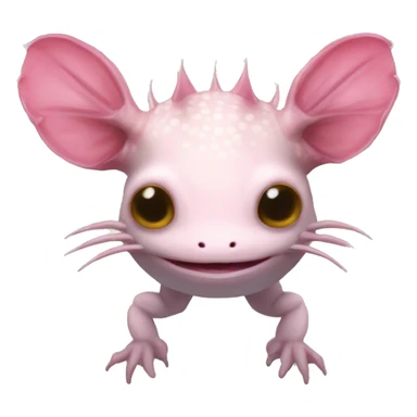 An axolotl head with no mouth and stick legs with no body just a head with stick legs an axolotl sticker