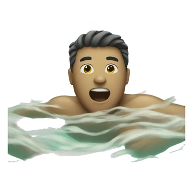 man is swimming  sticker