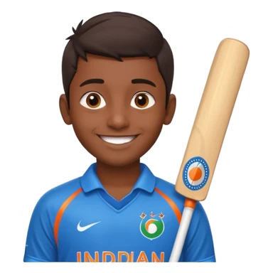 an indian boy wearing indian cricket jersey sticker
