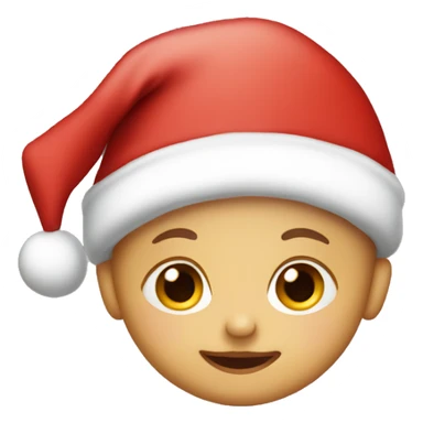 Baby wearing Santa hat sticker