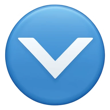 Un circulo de color azul  que adentro este una palomita de color blanco sticker